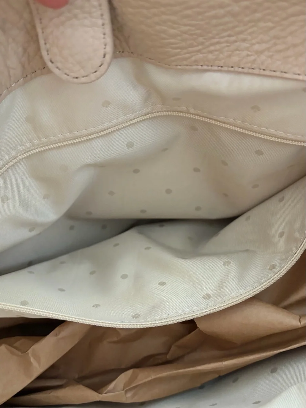 Kate Spade Cream Pebbled Leather Chain Tote